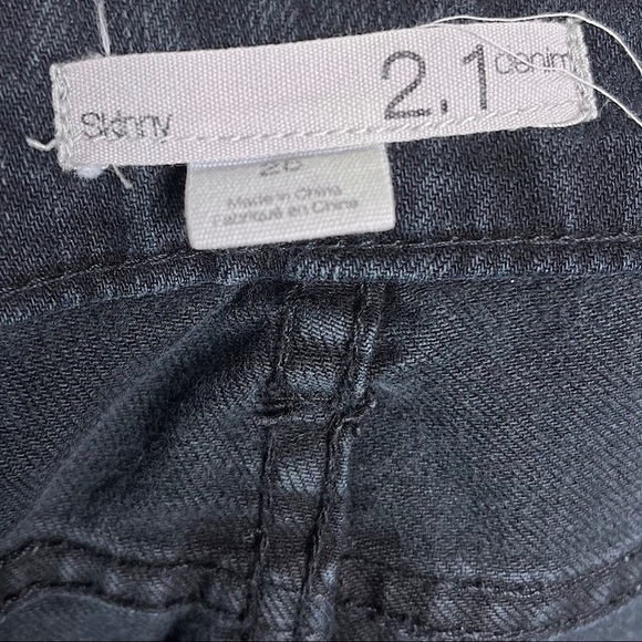 Forever 21 2.1 Denim Black Distressed Ripped 5-Pocket Stretch Skinny Jeans 28 - Picture 6 of 6